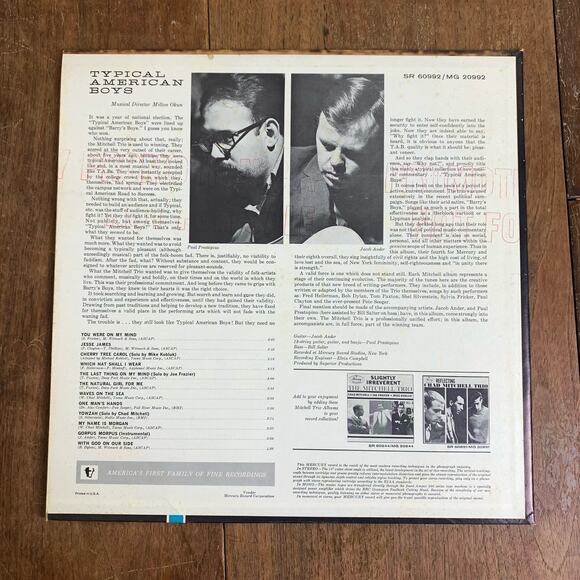 The Mitchell Trio‎ Typical American Boys 1965 Mercury Records Vinyl LP Record - Picture 2 of 5